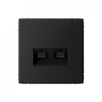 Розетка двойная компьютерная RJ45+RJ45, кат. 5е, механизм Systeme Electric ArtGallery Карбон GAL001085