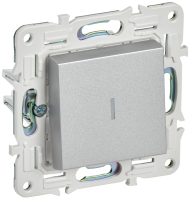 SKANDY Выключатель 1-клавишный проходной с индикацией 10А SK-V08S серебряный IEK SK-V12-1-10-K23