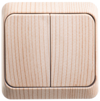 ЭТЮД Выключатель двухклавишный наружный сосна сх.5 Systeme Electric BA10-002D