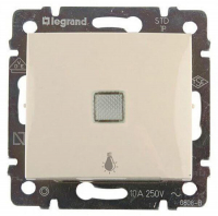 Выключатель кнопочный одноклавишный Legrand Valena 10A 250V Лампа слоновая кость 774313