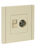 FORTE&PIANO Розетка двойная TV+RJ45 кат.5E FP436 ваниль IEK FP-AK20-1-K10