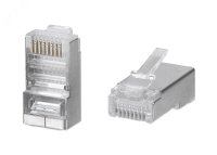 Коннектор RJ-45 под витую пару. категория 5e. экранированный. универсальный (для одножильного и многожильного кабеля) для проводников с толщиной по изоляции до 1.05 мм Cabeus 8P8C-SH 7010c