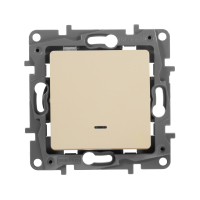 ETIKA Переключатель одноклавишный с подсветкой слоновая кость автоматические зажимы 10AX Legrand/Daccord 672315