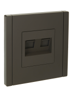 FORTE&PIANO Розетка двойная RJ11+RJ45 кат.5E FP335 серый IEK FP-KT20-O-1-K03