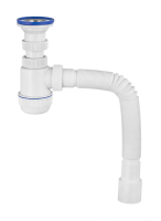 Сифон МИНИ ЭЛИТ для раковин 1'1/2 x 40/50 мм с нержавеющей чашкой 63 мм и с гофротрубой L800 мм VIRPlast 30986780