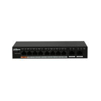 Коммутатор неуправляемый, PoE, 8 портов 100 Мб/с RJ45, 2х1000 Мб/с, 96 Вт Dahua DH-PFS3010-8ET-96 113440