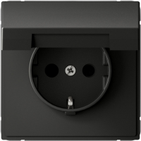 Розетка с заземл. со шторк. с крышк., 16А, IP20, механизм, быстрозажим. клем. Systeme Electric ArtGallery Базальт GAL001446S