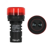 Лампа ADDS 22мм красная LED 220В Dekraft 25003DEK