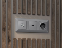 Комплект механизма TV розетки SAT 5-2400MHz 3.5dB Alfa Сталь матовый Quant Ambrella Volt MA513050 (AP5130, VM215)