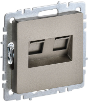 BRITE Розетка компьютерная двойная RJ45 кат.5E РК10-2-БрШ шампань IEK BR-K20-1-K37