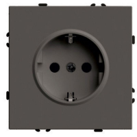 Розетка 1-местная с защитной шторкой с/з (механизм) Stekker Эмили 250В 16А RST16-5110-09 антрацит soft touch