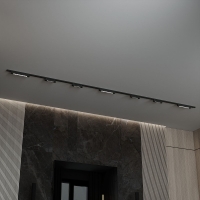 Трековая система со светильниками №11 однофазная накладная Skylite (220В, форма - прямая, 4м, 4000K) черная Hesby Lighting HSBL_kompl_S011_NI4B4K