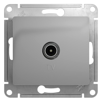 GLOSSA Розетка телевизионная TV проходная в рамку 4дБ алюминий Systeme Electric GSL000392