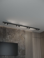 Трековая система со светильниками №3 трехфазная накладная Eldeko (48В, форма - прямая, 3м, 3000K) черная Hesby Lighting HSBL_kompl_E003_NI3B3K