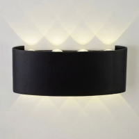 Уличный настенный светильник AM Group AM307-8X1 W BK 4000K