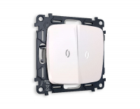 Комплект механизма 2-кл выключателя с подсветкой Ambrella Volt Omega MO204015