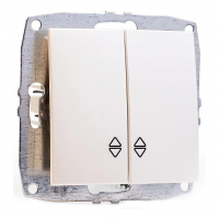 Выключатель двухклавишный проходной Mono Electric Despina-Larissa 10А 250В жемчуг 500-002523-111