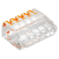 Клемма монтажная СМК, универсальная c зажимом 2х2.5 мм2 (упаковка 4 шт, прозрачная), (222-415), OBO OBO Bettermann 61 525 FL 2054534