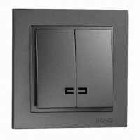 Выключатель двухклавишный с подсветкой Mono Electric Despina 10А 250В графит 102-202025-103