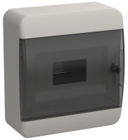 TEKFOR Корпус пластиковый навесной ЩРН-П-8 IP41 черная прозрачная дверь IEK TF5-KP12-N-08-41-K01-K03