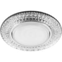 Светильник ДВО-15w GX53 без лампы со светодиодной подсветкой 4000К хром с прозрачным стеклом FERON CD4020 хр/прозр. 29473