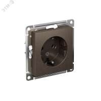Розетка ATLASDESIGN с заземлением 16А механизм мокко Systeme Electric ATN000643