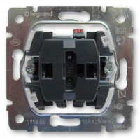 Выключатель одноклавишный Legrand Galea Life 10A 250V с подсветкой 775600