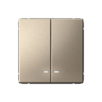 ARTGALLERY 2-клавишный выключатель с подсветкой, сх.5а, 10АХ, механизм, шампань Systeme Electric GAL000553