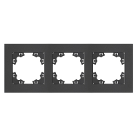 Рамка трехместная горизонтальная серия Афина графит (еврослот) UNIVersal A0045-Gr