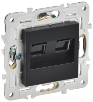 SKANDY Розетка компьютерная двойная RJ45 кат.6 SK-K04Bl черный IEK SK-K20-2-K02