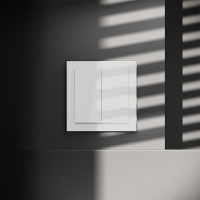 Перекрестный переключатель встраиваемый Voltum S70 двухклавишный 10А, (белый глянцевый) VLS020501