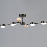 Люстра на штанге Reluce 03860-0.3-04 BK+WOOD GX53