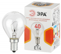 Лампа накаливания Эра P-40-E14-230-CL шар Б0066547 ЭРА