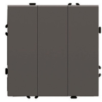 Выключатель 3-клавишный (механизм) Stekker Эмили 250В 10А RSW10-5108-09 антрацит soft touch