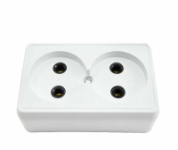 Беларусь Розетка двойная наружная 10 А БелТИЗ РА10-001 Розетка РОУ2-10