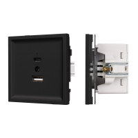 Механизм USB розетки Arlight SCT-TENDO-MUAC-SFPL-BK (5V, 3A, QC3) 054536