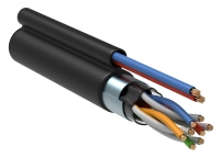 Витая пара F/UTP кат.5е 4 пары 24 AWG solid LDPE + каб пит 2х0.75мм.кв чер 305м ITK LC3-C5E04-379