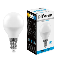 Лампа светодиодная LED 7вт Е14 дневной шар FERON LB-95 25480