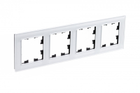 Рамка четырехпостовая ATLASDESIGN NATURE, СТЕКЛО БЕЛЫЙ Systeme Electric ATN320104