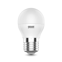 Лампа светодиодная LED 6 Вт 450 лм 4100К AC180-240В E27 шар P45 нейтральный  Elementary Gauss GAUSS 53226