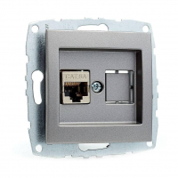 Розетка компьютерная Rj45 Cat6 Mono Electric Despina-Larissa антрацит 500-002405-125