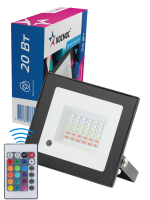 Прожектор светодиодный 20Вт, RGB с пультом, IP65, Космос K_PR5_LED_20RGB