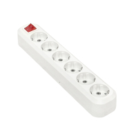 Колодка 6 гнездс заземлением с выключателем 16А Эксперт EKF AKB16-6i