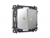 Комплект механизма 2-кл выключателя с подсветкой Ambrella Volt Omega MO404010