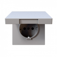 Розетка SCHUKO с крышкой и защитными шторками 16A 250V 2P+T, цвет Белый матовый (soft touch) Jasmart FD5505PWM