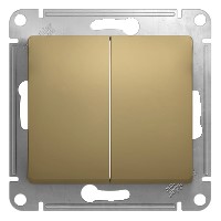 GLOSSA Переключатель двухклавишный в рамку титан схема 6 Systeme Electric GSL000465