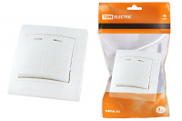 Выключатель двухклавишный с подсветкой Таймыр TDM Electric SQ1814-0005