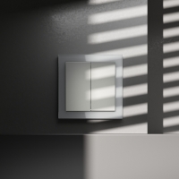 Перекрестный переключатель встраиваемый Voltum S70 двухклавишный 10А, (сталь) VLS020505