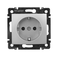 VALENA Розетка с заземлением в рамку алюминий Legrand 770120