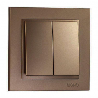 Выключатель двухклавишный Mono Electric Despina 10А 250В бронза 102-232325-102